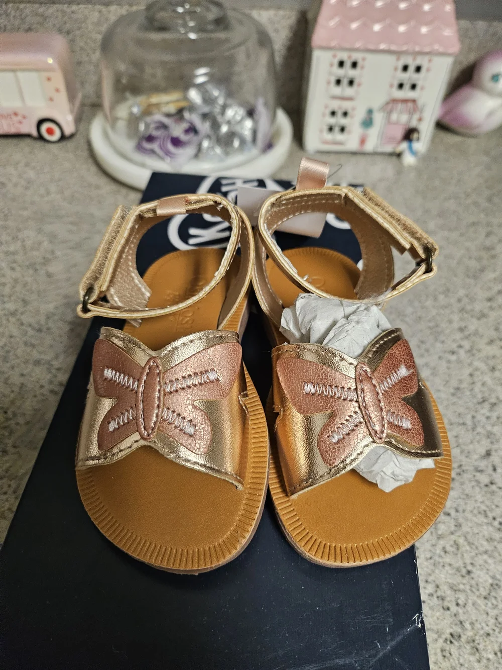 OshKosh B'gosh Toddler Metallic Butterfly Sandals - Rose Gold